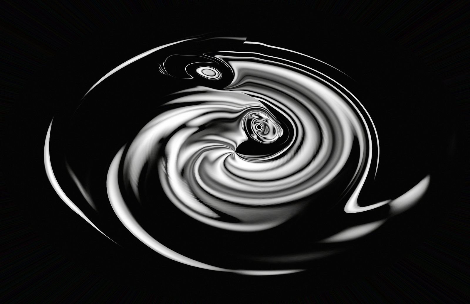 light vortex on black background. Black and white abstract art photo.